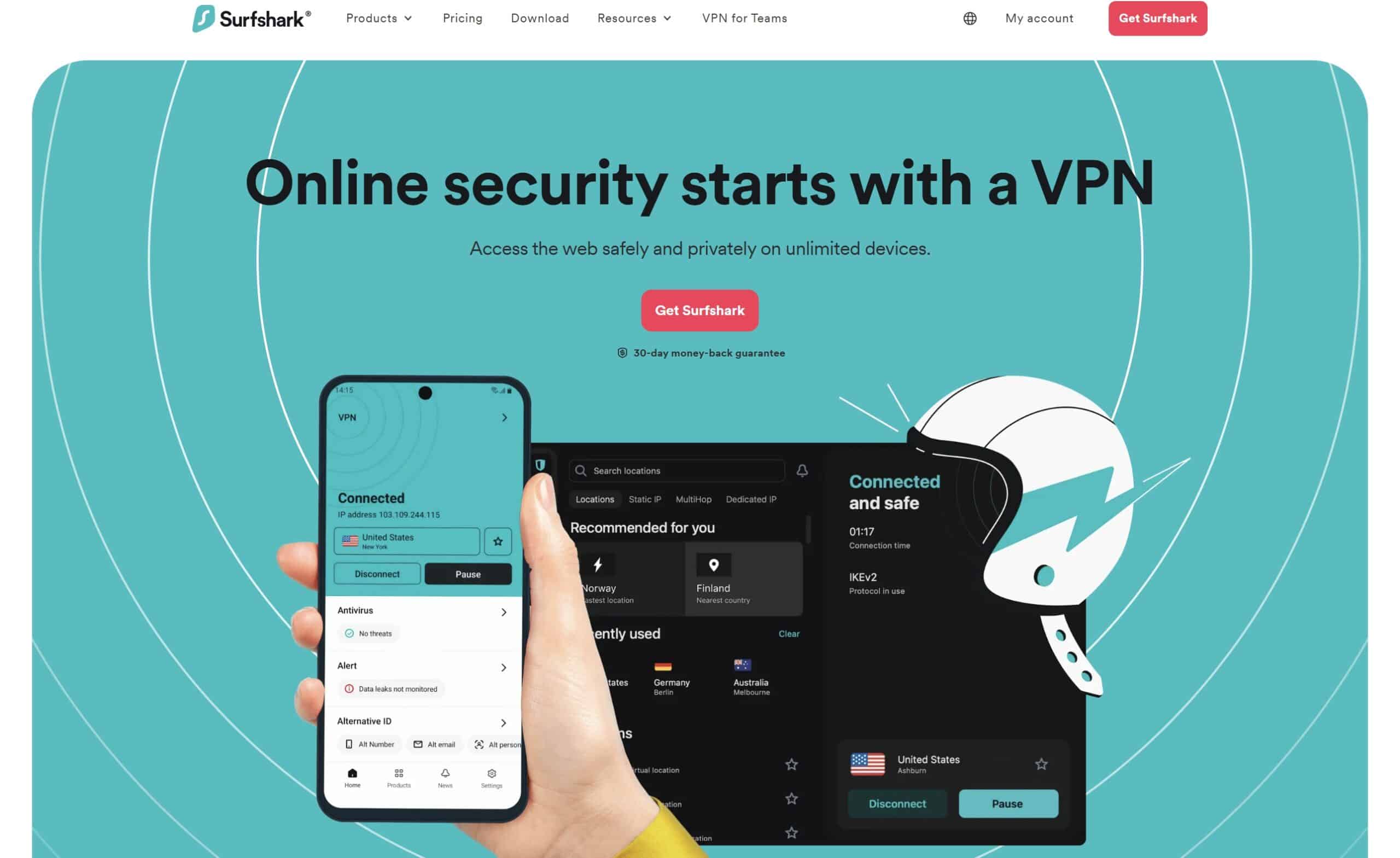 surfshark home page