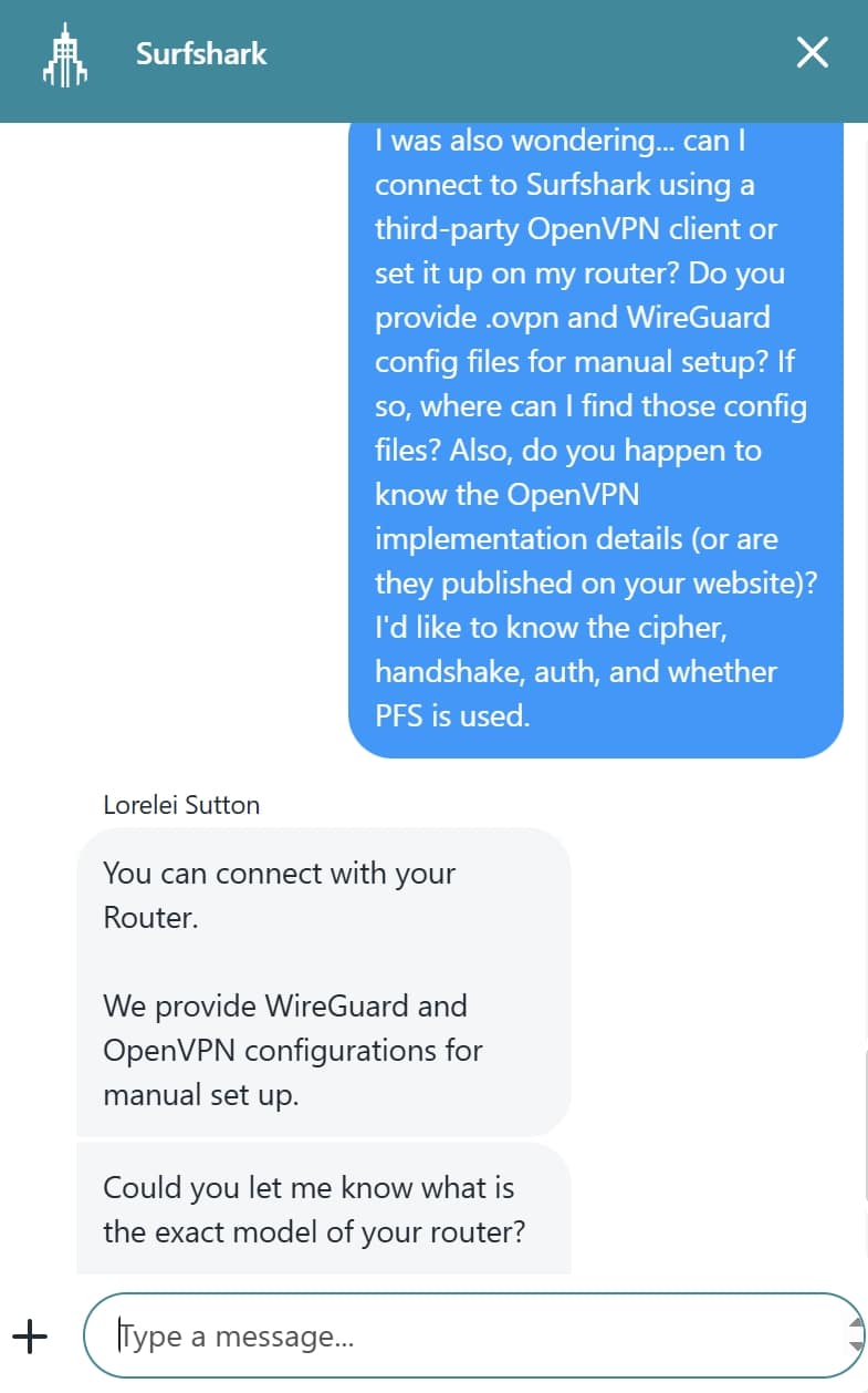 surfshark live chat question 1
