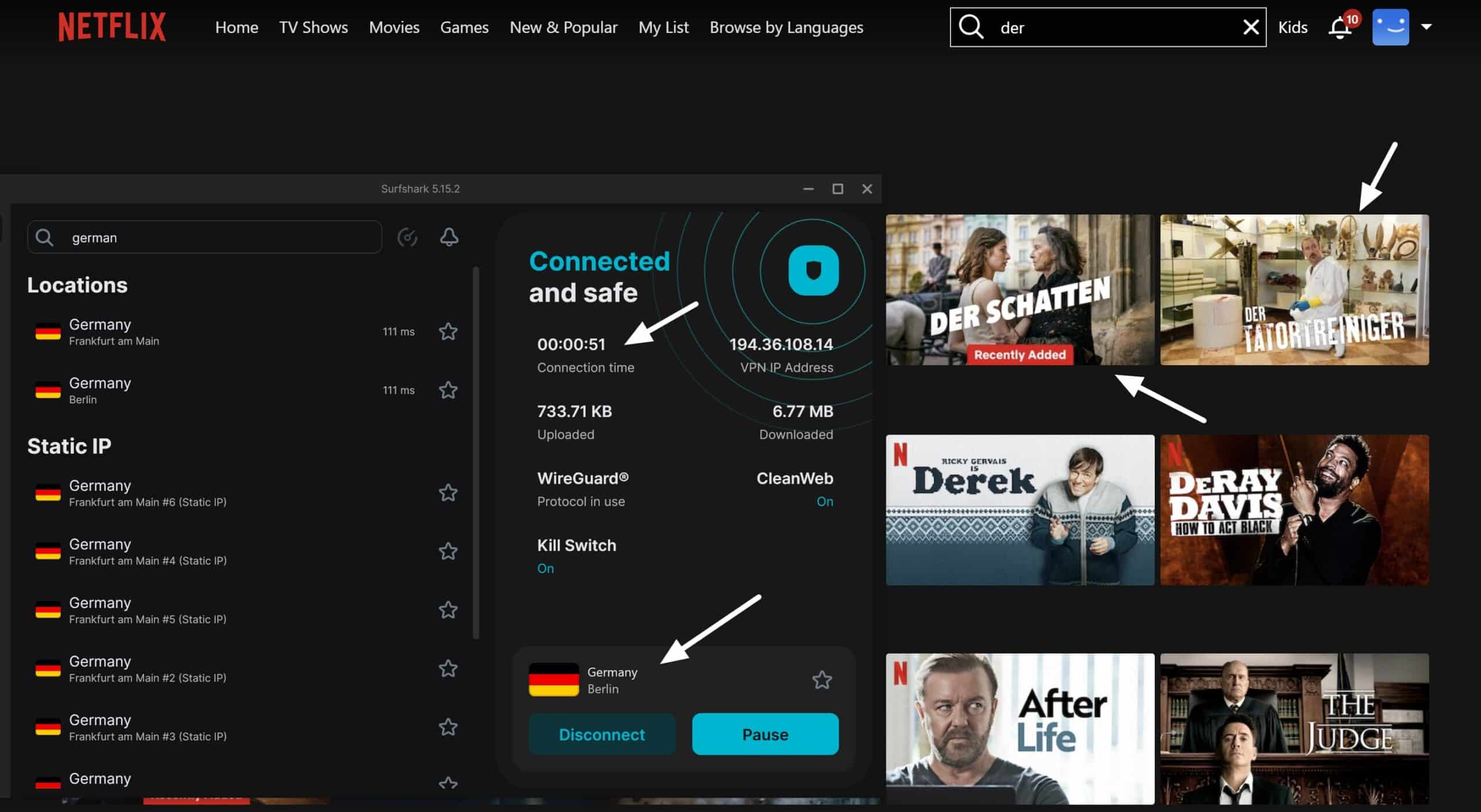 surfshark netflix germany