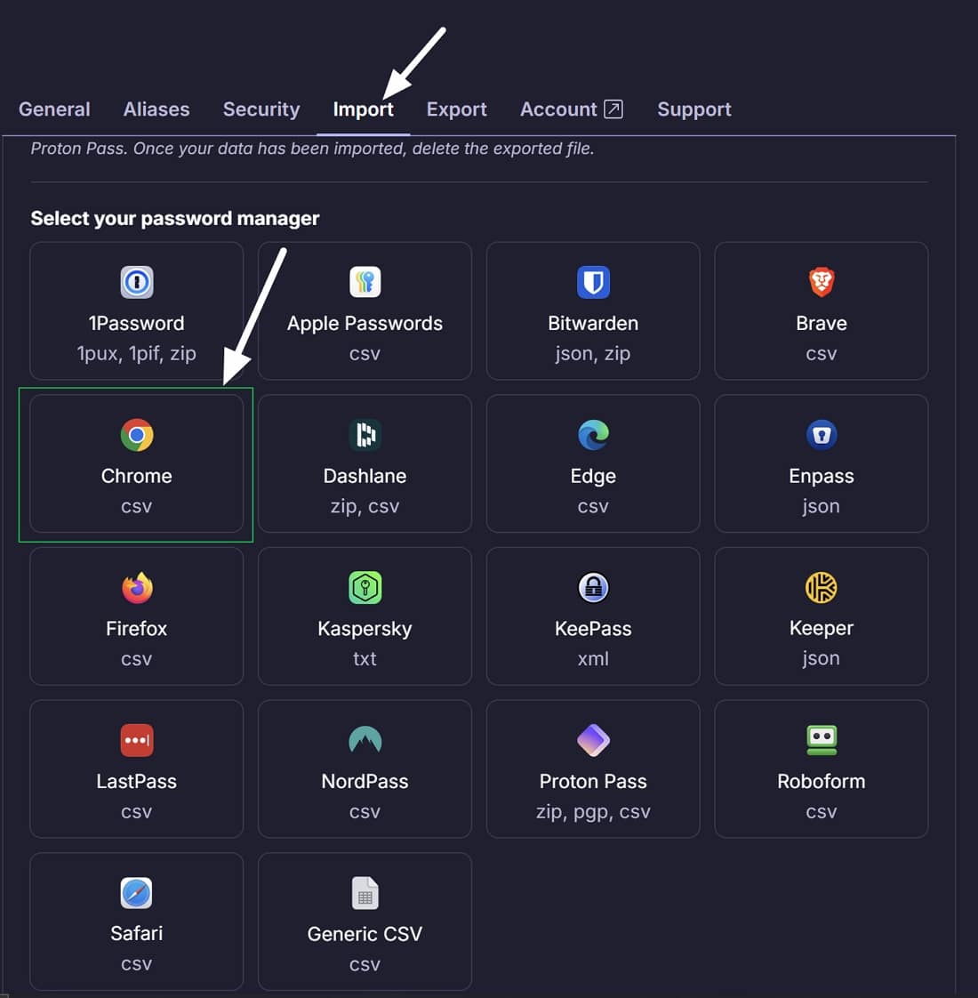 import passwords from chrome