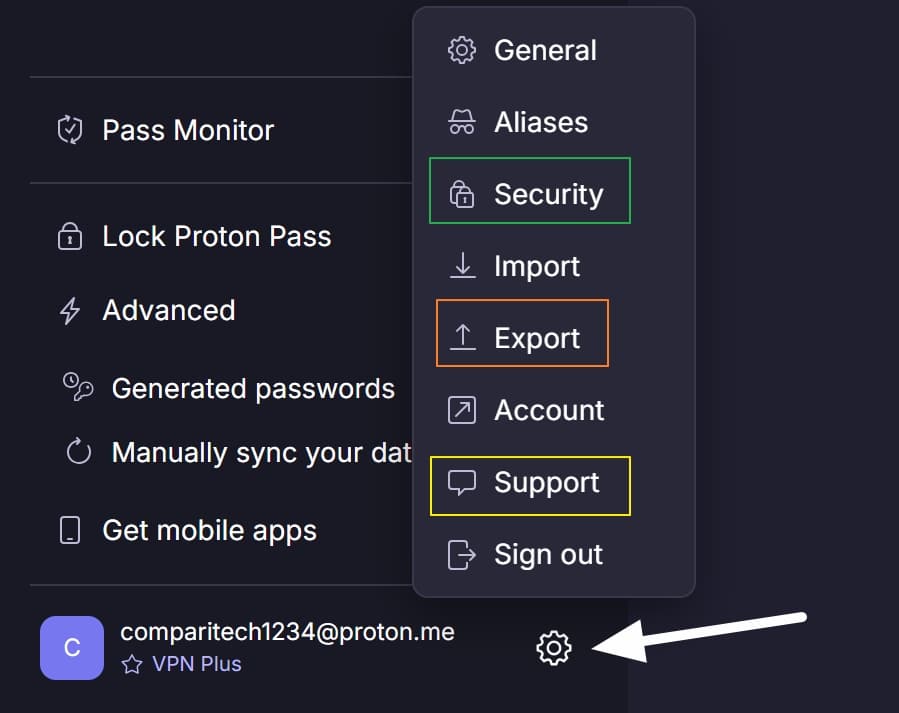 proton pass settings