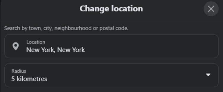 search marketplace by town, city, neighbourhood, or zip